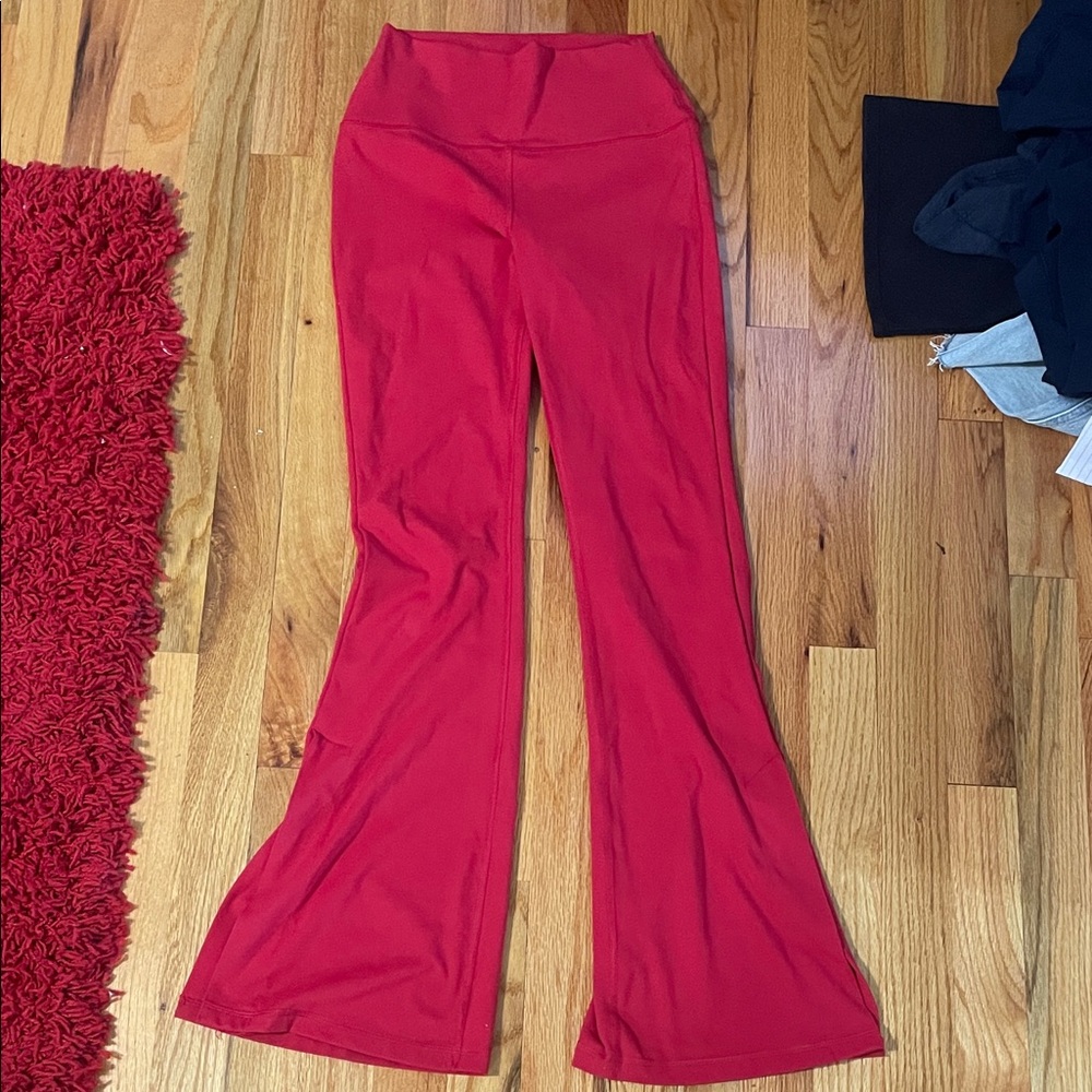 90 Degree By Reflex Red Leggings Slim Fit Stretch